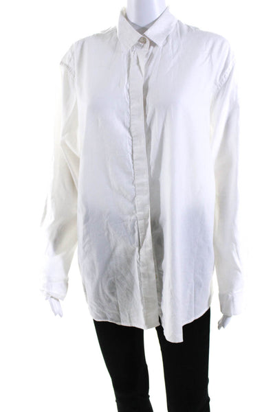 Samsoe & Samsoe Women's Collared Long Sleeves Button Down Shirt White Size S