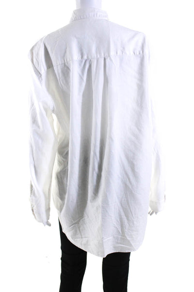 Samsoe & Samsoe Women's Collared Long Sleeves Button Down Shirt White Size S