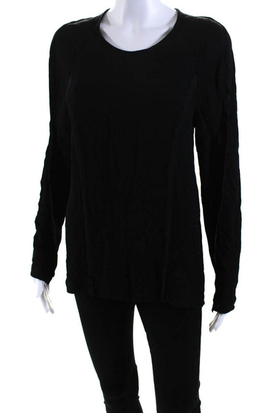 3.1 Phillip Lim Women's Round Neck Long Sleeves Work Wear Blouse Black Size S