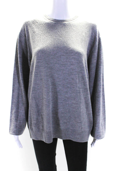 Raffi Womens Merino Wool Long Sleeve Pullover Knit Sweater Top Gray Size XL