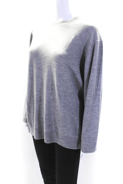 Raffi Womens Merino Wool Long Sleeve Pullover Knit Sweater Top Gray Size XL