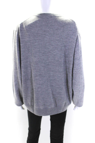 Raffi Womens Merino Wool Long Sleeve Pullover Knit Sweater Top Gray Size XL