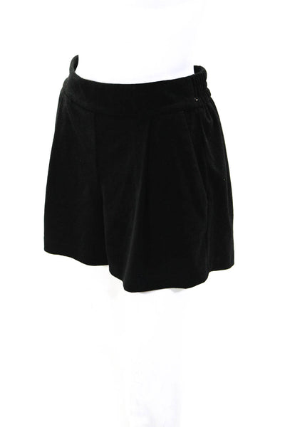 Drew Womens Elastic Waist Pleated Terry Shorts Black Size S