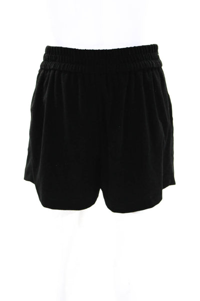 Drew Womens Elastic Waist Pleated Terry Shorts Black Size S