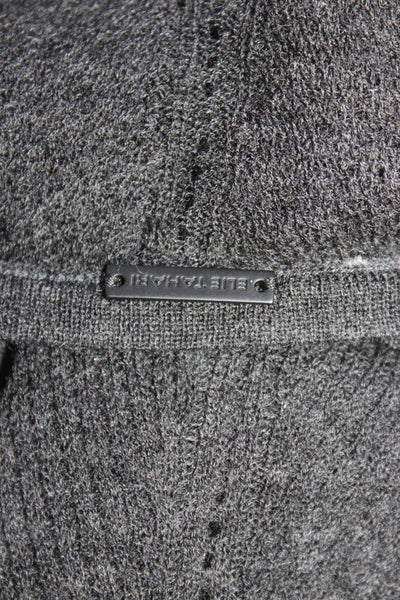 Elie Tahari Womens Sleeveless Scoop Neck Cashmere Blouse Top Gray Size Small