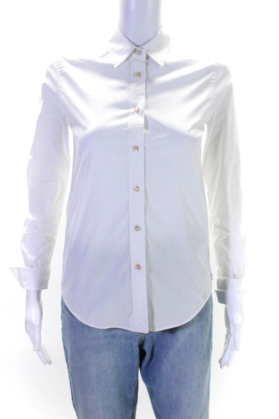 Le Sarte Pettegole Womens Collared Buttoned Cuff Sleeve Blouse White Size EUR38