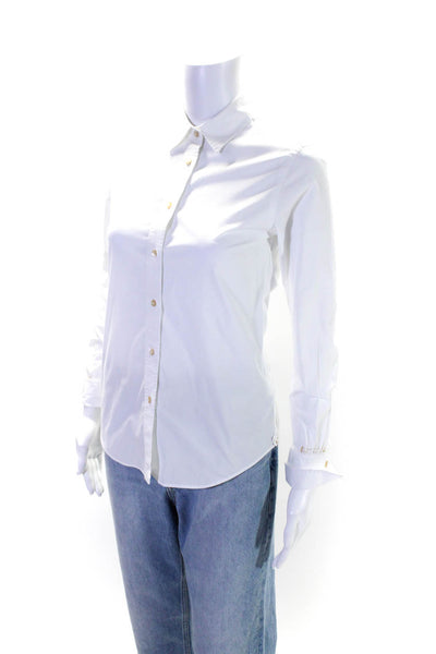 Le Sarte Pettegole Womens Collared Buttoned Cuff Sleeve Blouse White Size EUR38