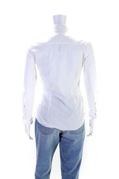 Le Sarte Pettegole Womens Collared Buttoned Cuff Sleeve Blouse White Size EUR38