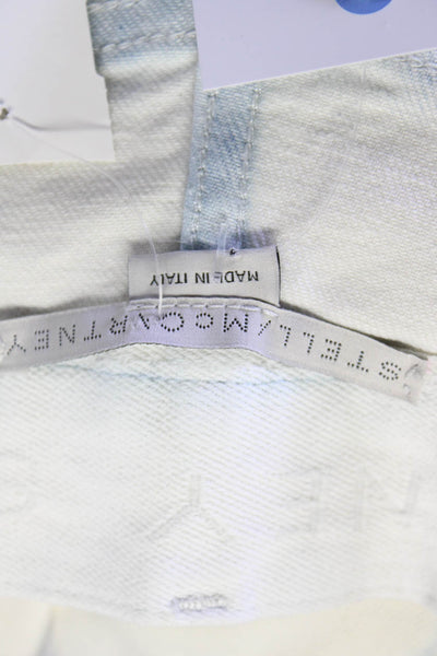 Stella McCartney Womens Cotton Tie Dye Buttoned High Waist Pants Blue Size EUR29