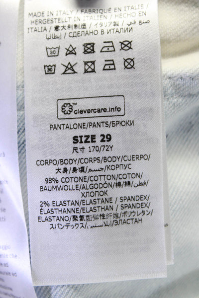 Stella McCartney Womens Cotton Tie Dye Buttoned High Waist Pants Blue Size EUR29