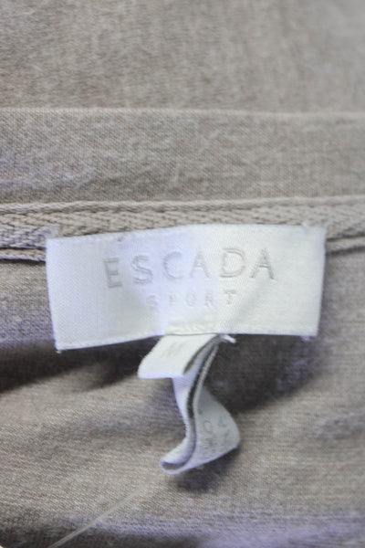 Escada Sport Womens Graphic Print Crew Neck Pullover Sweatshirt Beige Size M