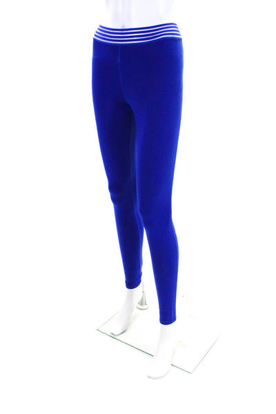 Alo Womens Mesh Stretch Waist Pull On Mid Rise Active Ankle Leggings Blue Size S