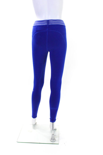 Alo Womens Mesh Stretch Waist Pull On Mid Rise Active Ankle Leggings Blue Size S