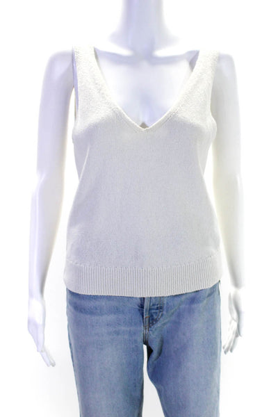 Rails Women's V-Neck Sleeveless Sweater Tank Top Blouse Cream Size XS