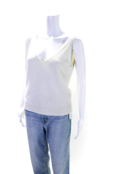 Rails Women's V-Neck Sleeveless Sweater Tank Top Blouse Cream Size XS