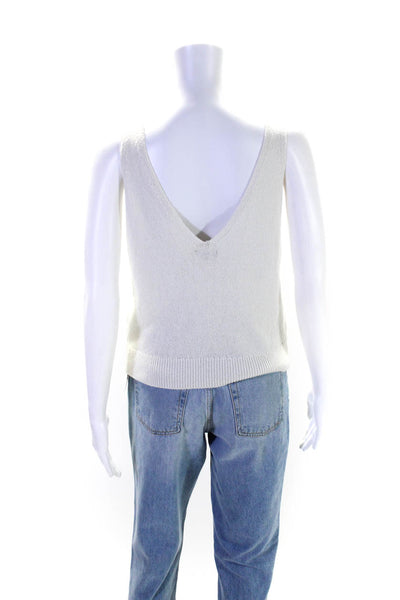 Rails Women's V-Neck Sleeveless Sweater Tank Top Blouse Cream Size XS