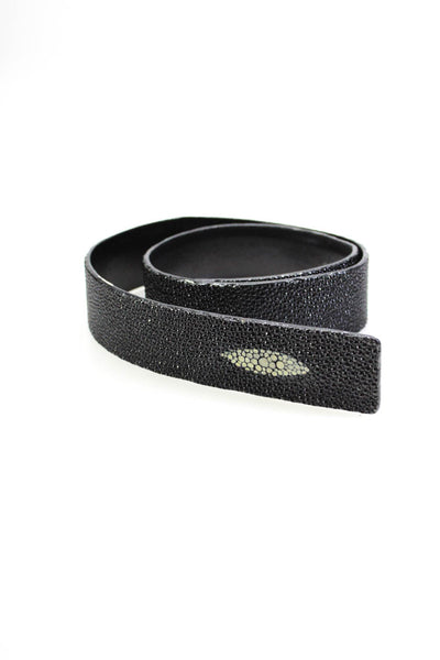 Luca Luca Womens Medium Width Stingray Skin Belt Black