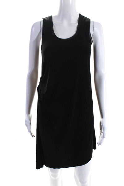 T Tahari Womens Sleeveless Scoop Neck Asymmetrical Knit Dress Black Size Small