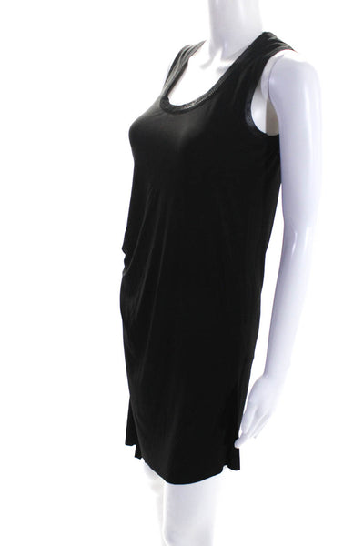 T Tahari Womens Sleeveless Scoop Neck Asymmetrical Knit Dress Black Size Small