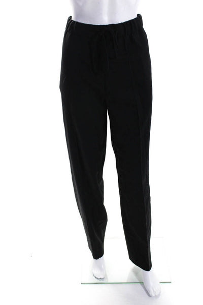 St. John Womens Mid Rise Drawstring Slim Leg Ankle Pants Black Size Large