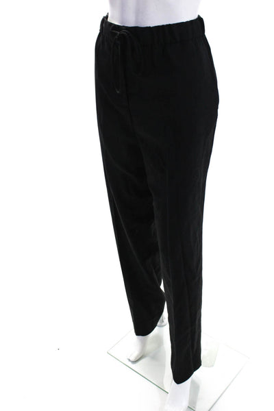 St. John Womens Mid Rise Drawstring Slim Leg Ankle Pants Black Size Large