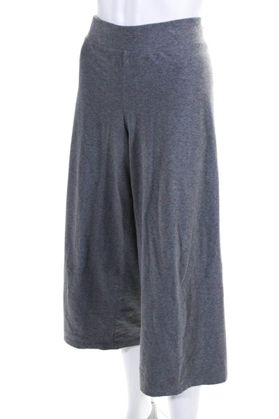 Eileen Fisher Womens Gray Cotton High Rise Wide Leg Crop Pants Size L