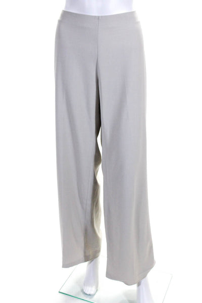 Eileen Fisher Womens Beige High Rise Pleated Straight Leg Pants Size L