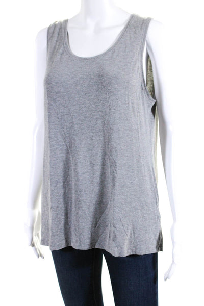 Eileen Fisher Womens Gray Scoop Neck Sleeveless Tank Top Size L