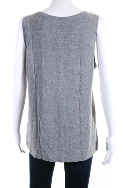 Eileen Fisher Womens Gray Scoop Neck Sleeveless Tank Top Size L