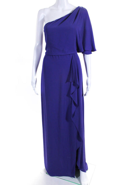 BCBG Max Azria Womens One Shoulder Maxi Dress Gown Purple Size 4