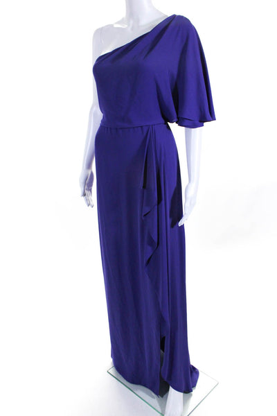 BCBG Max Azria Womens One Shoulder Maxi Dress Gown Purple Size 4