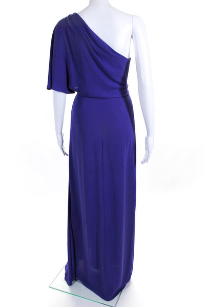 BCBG Max Azria Womens One Shoulder Maxi Dress Gown Purple Size 4