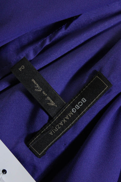 BCBG Max Azria Womens One Shoulder Maxi Dress Gown Purple Size 4