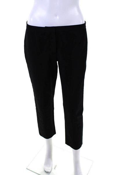 Theory Womens Cotton Mid Rise Classic Skinny Leg Pants Trousers Black Size 6