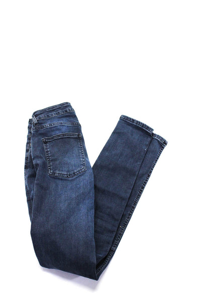 ACNE Studios Womens Cotton Denim Mid Rise Skinny Leg Jeans Dark Blue Size 24