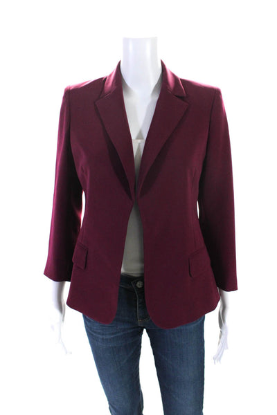 Index Womens Classic Lapel Open Front Blazer Jacket Violet Purple Size Small