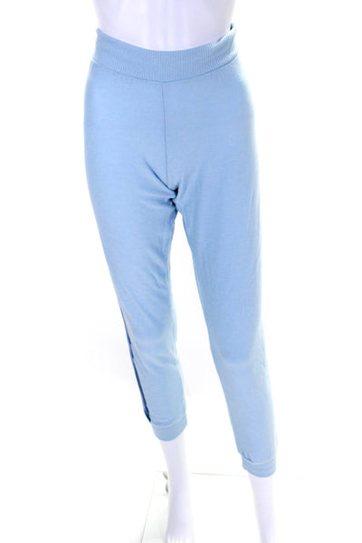 Chaser Womens Knit Striped Hooded Sweatshirt Sweatpants Set Blue Size S