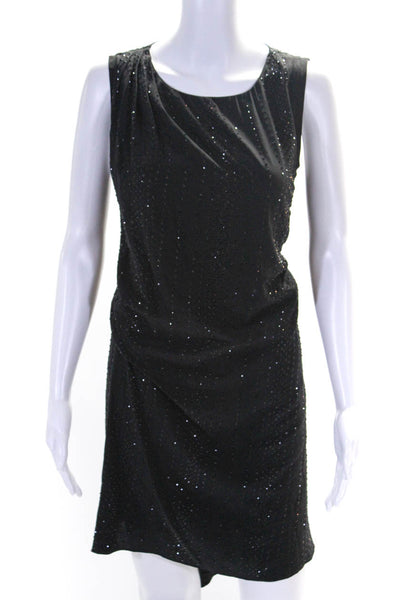 Haute Hippie Womens Gem Stoned Draped Sleeveless A-Line Dress Black Size S