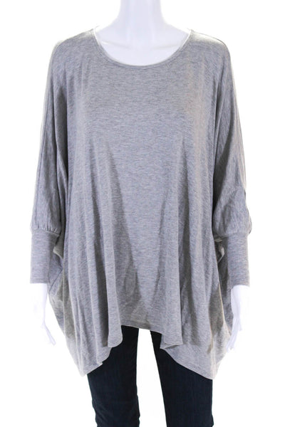 Alice + Olivia Womens Jersey knit Short Sleeve Pullover Poncho Top Gray Size XS