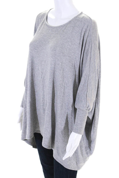 Alice + Olivia Womens Jersey knit Short Sleeve Pullover Poncho Top Gray Size XS