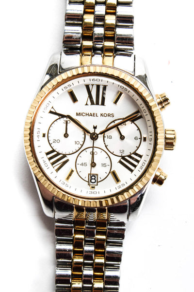 Michael Kors Women's Lexington Chronograph Silver Tone Stainless Steel Watch