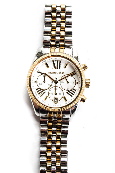 Michael Kors Women's Lexington Chronograph Silver Tone Stainless Steel Watch