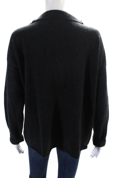 Maria Di Ripabianca Womens Black Wool Collar Long Sleeve Sweater Top Size 6