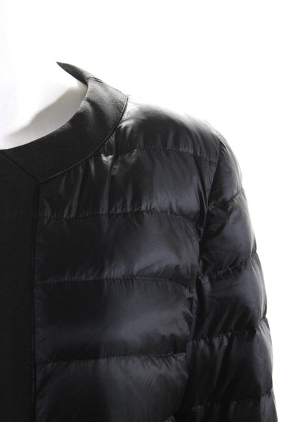 Moncler Womens Quilted Full Zip Up Long Sleeve Marais Puffer Coat Jacket Black S