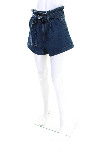 Veronica Beard Women's Paper Bag Waist Medium Wash Pockets Denim Short Size 25