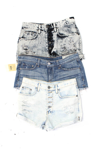 Carmar Rag & Bone Women's Button Fly Distress Light Wash Cut-Off Short Size 27 L