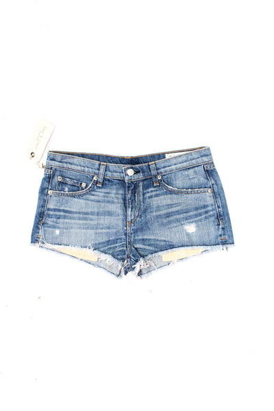 Carmar Rag & Bone Women's Button Fly Distress Light Wash Cut-Off Short Size 27 L