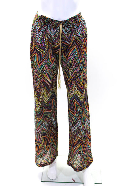 Vanita Rosa Womerns Abstract Print Wide Leg Pants Multi Colored Size Small