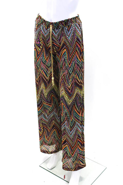 Vanita Rosa Womerns Abstract Print Wide Leg Pants Multi Colored Size Small