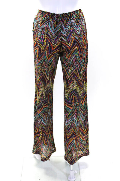 Vanita Rosa Womerns Abstract Print Wide Leg Pants Multi Colored Size Small